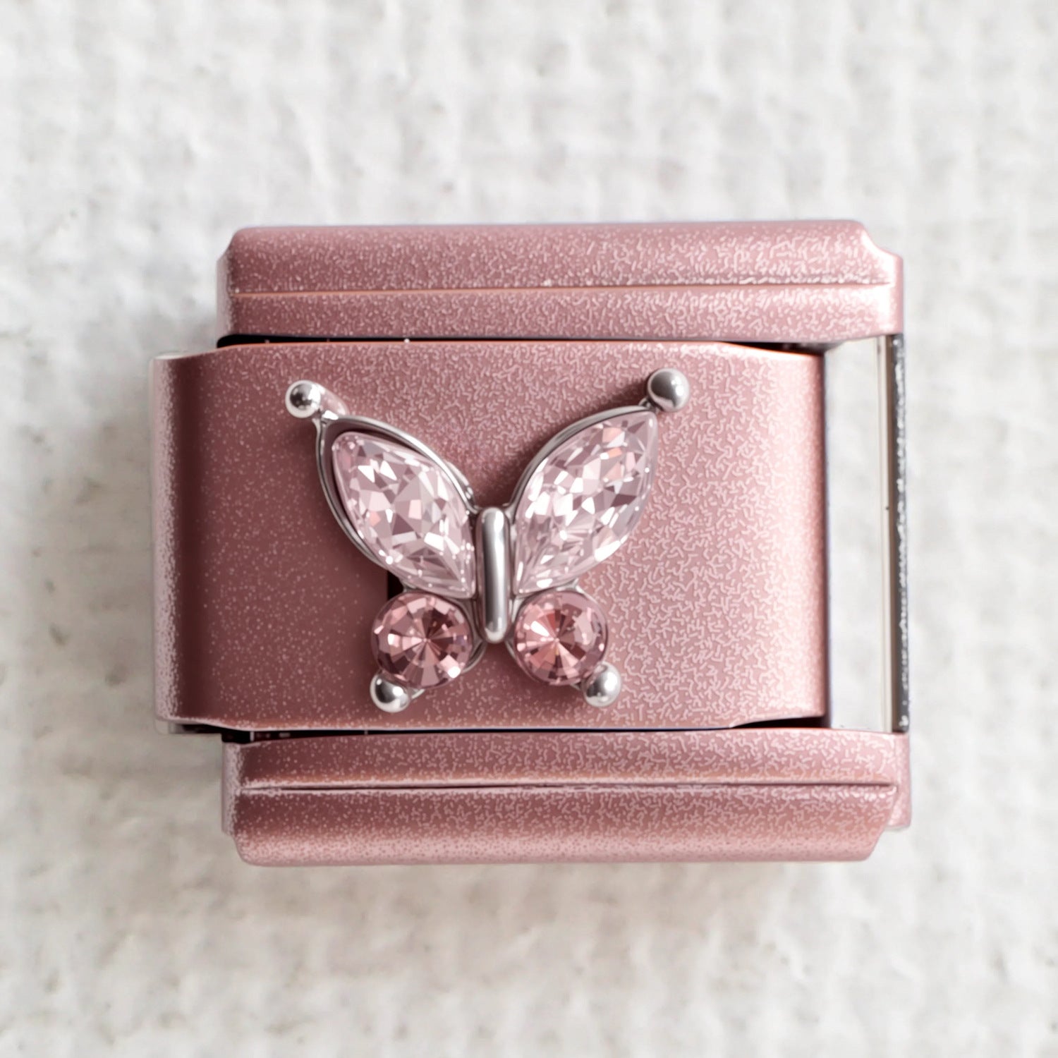Wholesale 5PCS Pink Butterfly Italian Charm Bracelet Fashion Jewelry Accessory Gift