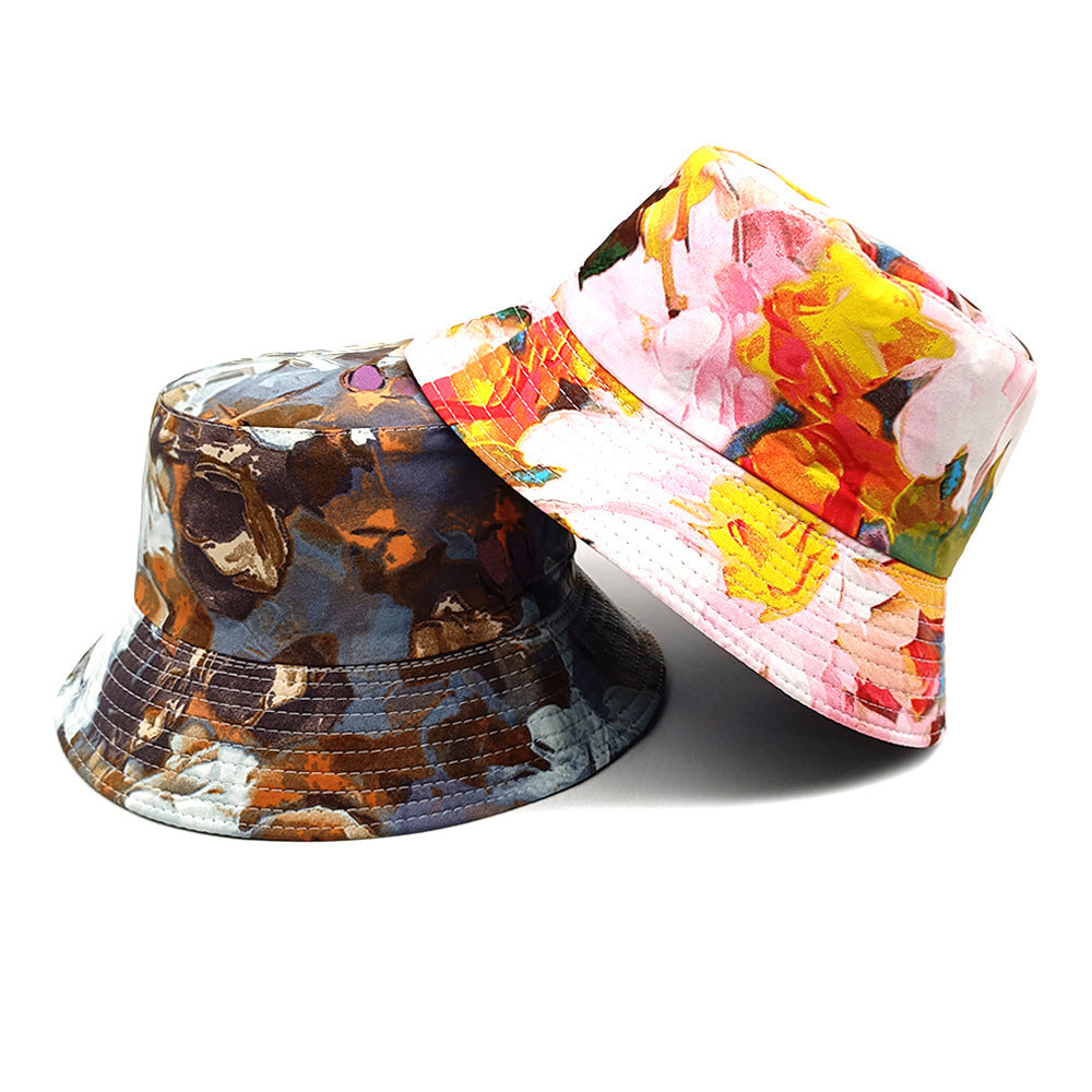 Wholesale Spring and Summer Floral Pattern Reversible Bucket Hat