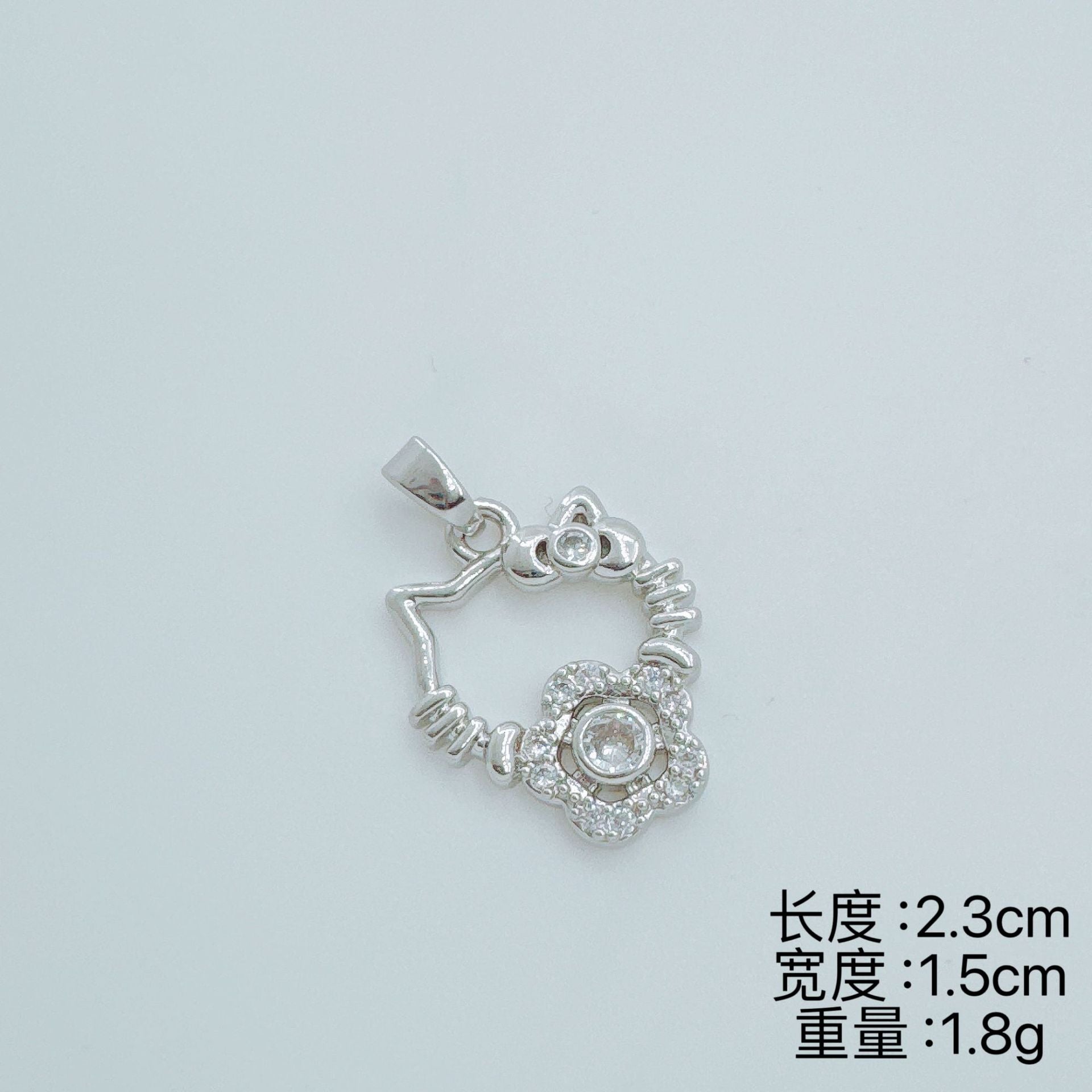 Wholesale Copper Gold-Plated Cat Pendant Zircon Hollow Design Trendy Boutique Jewelry Accessory