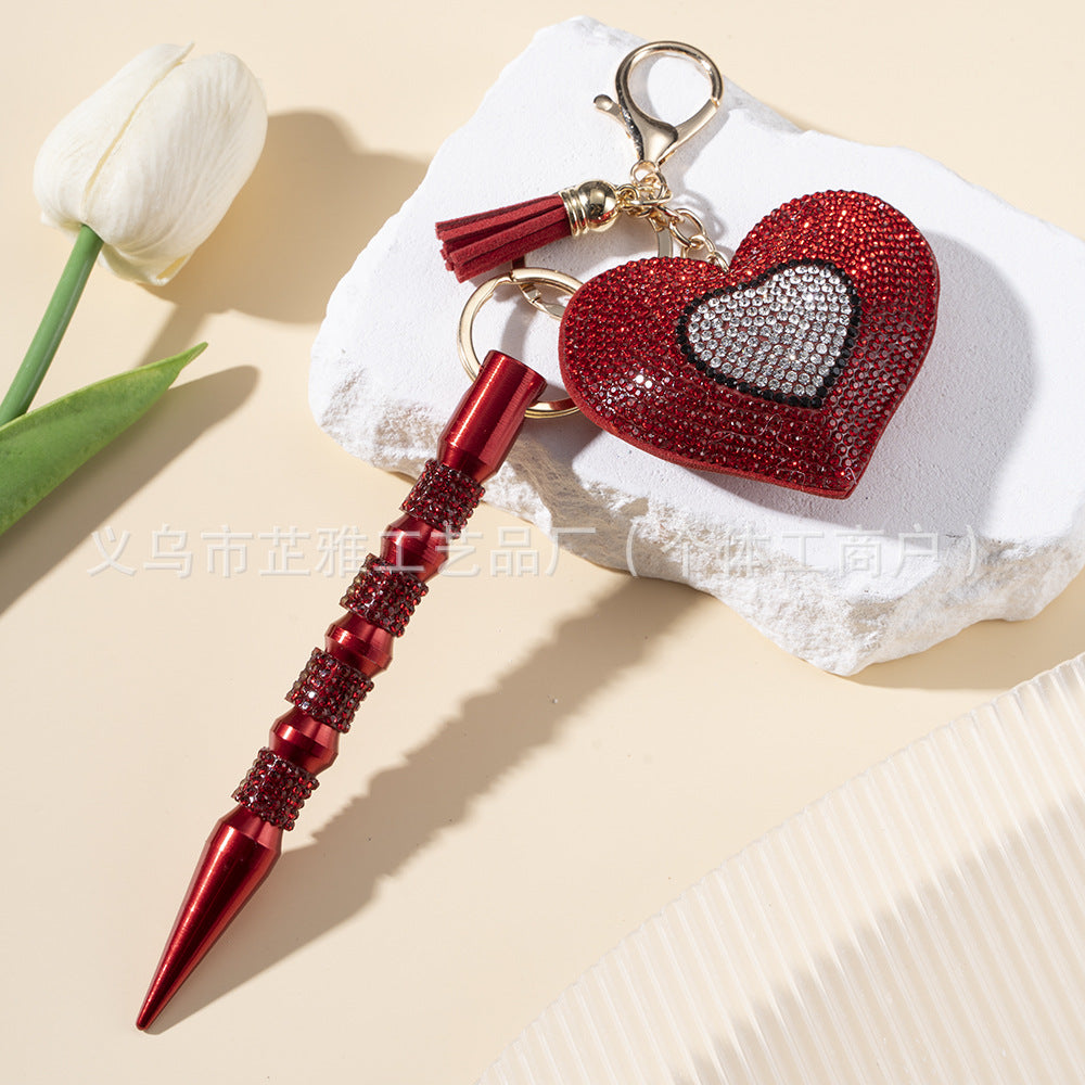 Wholesale Heart Shaped Diamond Metal Keychains ACC-KC-ZhiYa056