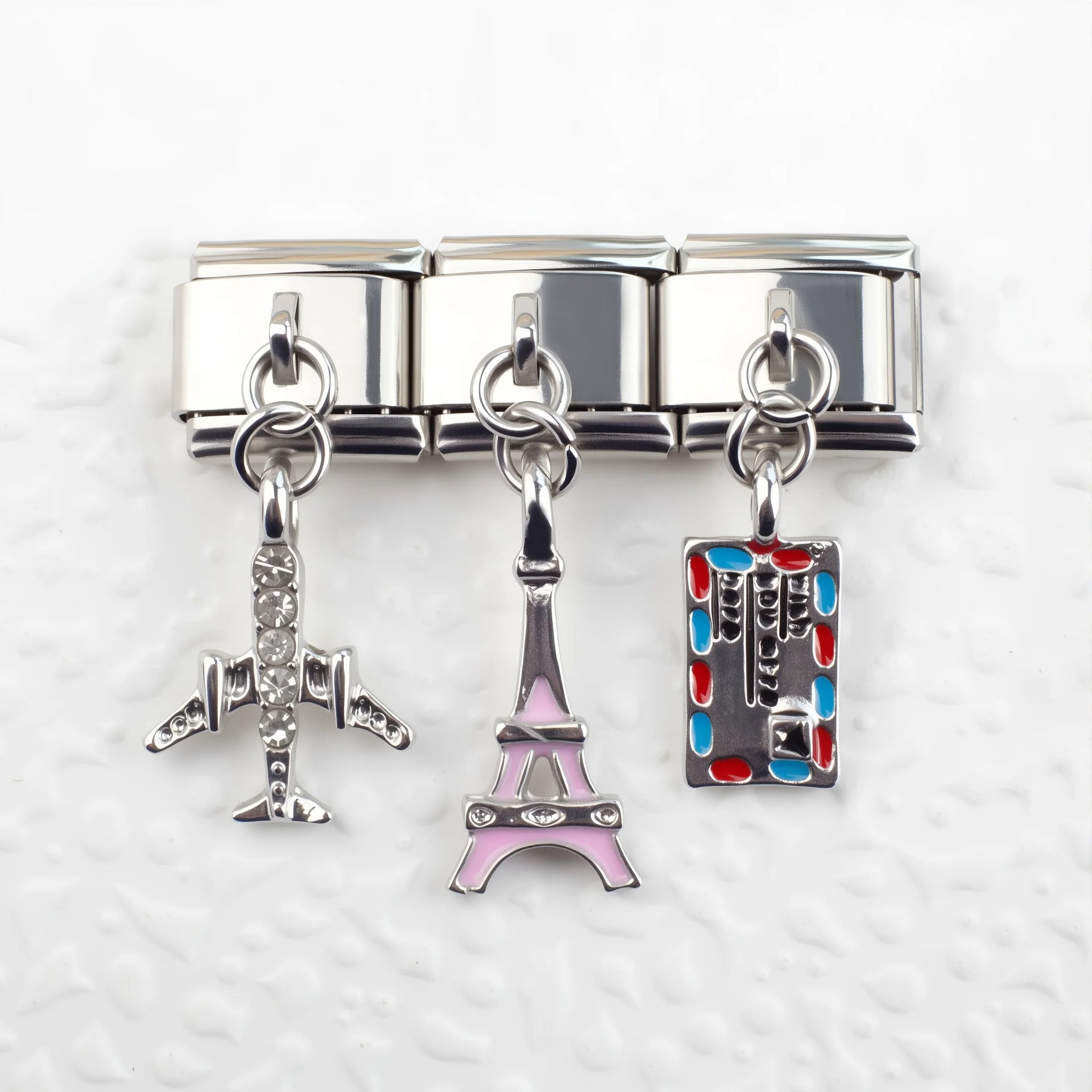 Wholesale 5pcs/pack Individual Sports &  Hobby Charms Single Section Creative Stainless Steel Composable Bracelet