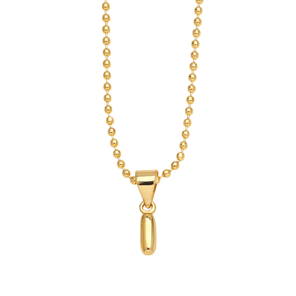 Wholesale 26 letters copper plated gold shiny necklace