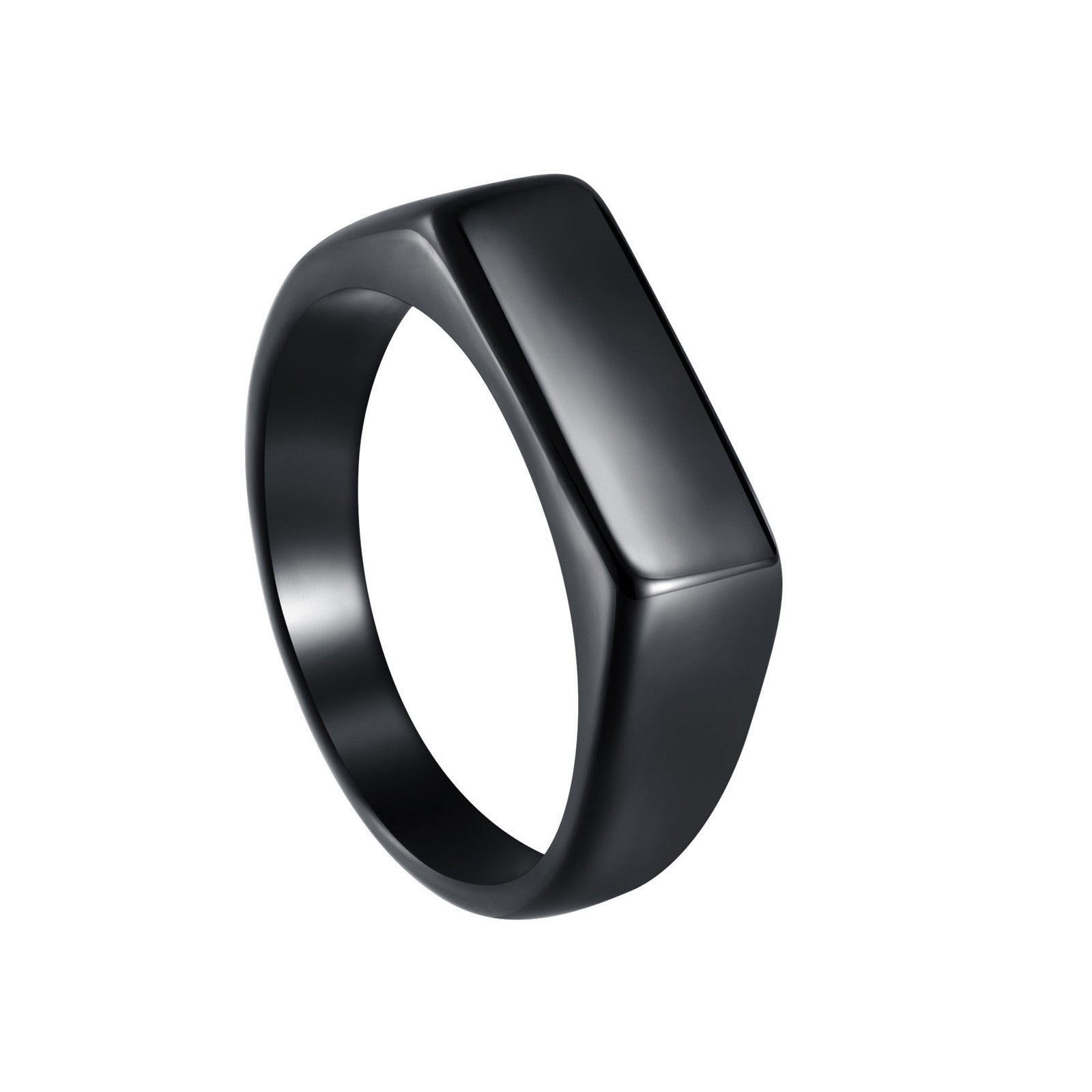 Wholesale 7mm titanium steel rectangular ring