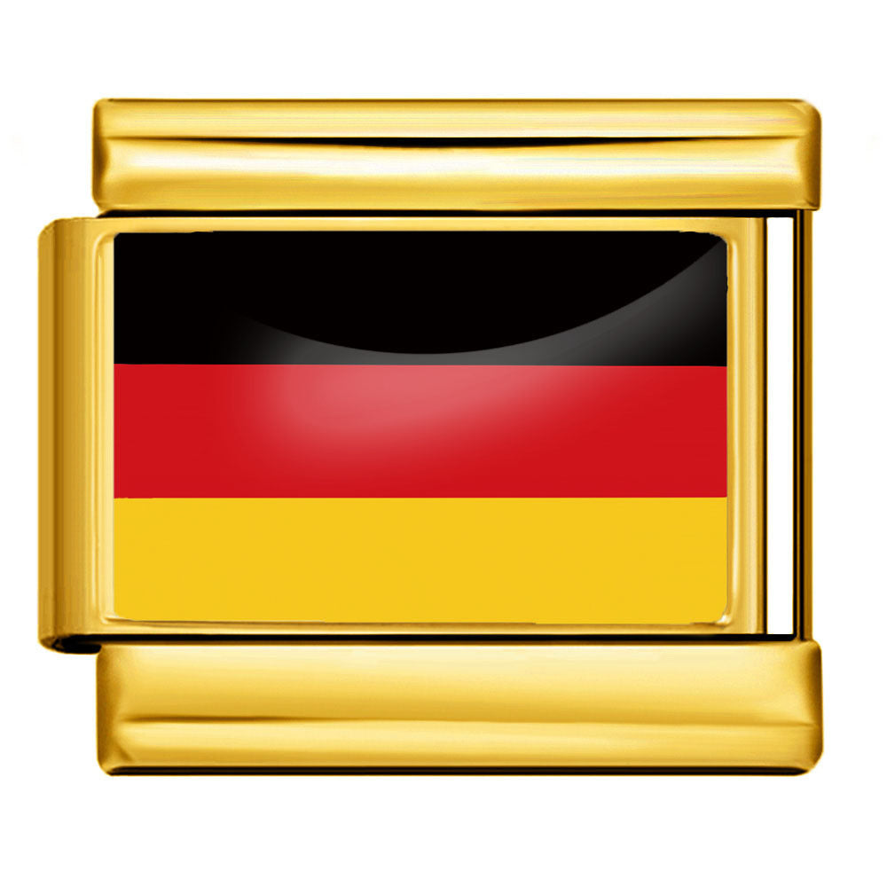 Wholesale Golden World Flag Photo Epoxy Italian Module Bracelet DIY Stainless Steel Elastic Strap Chain Bracelet