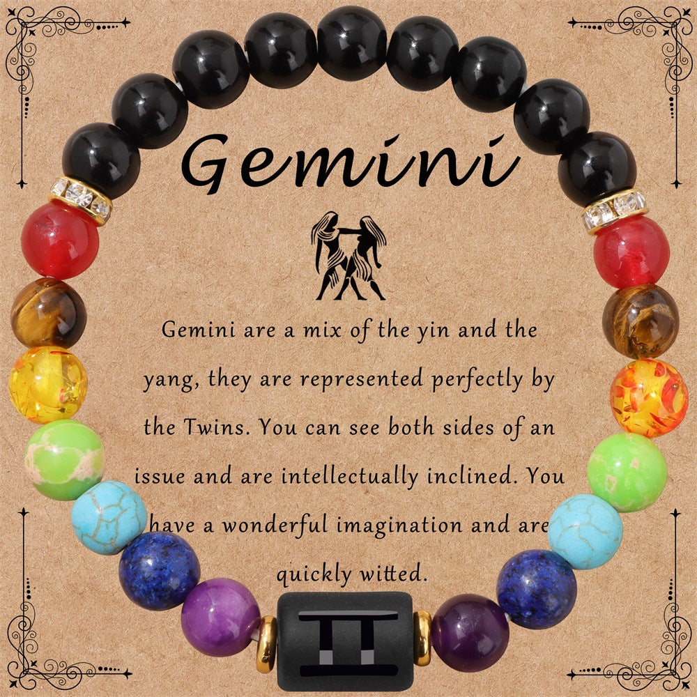 Wholesale 12 Zodiac Smooth Agate Stone Bracelet ACC-BT-YinYi003