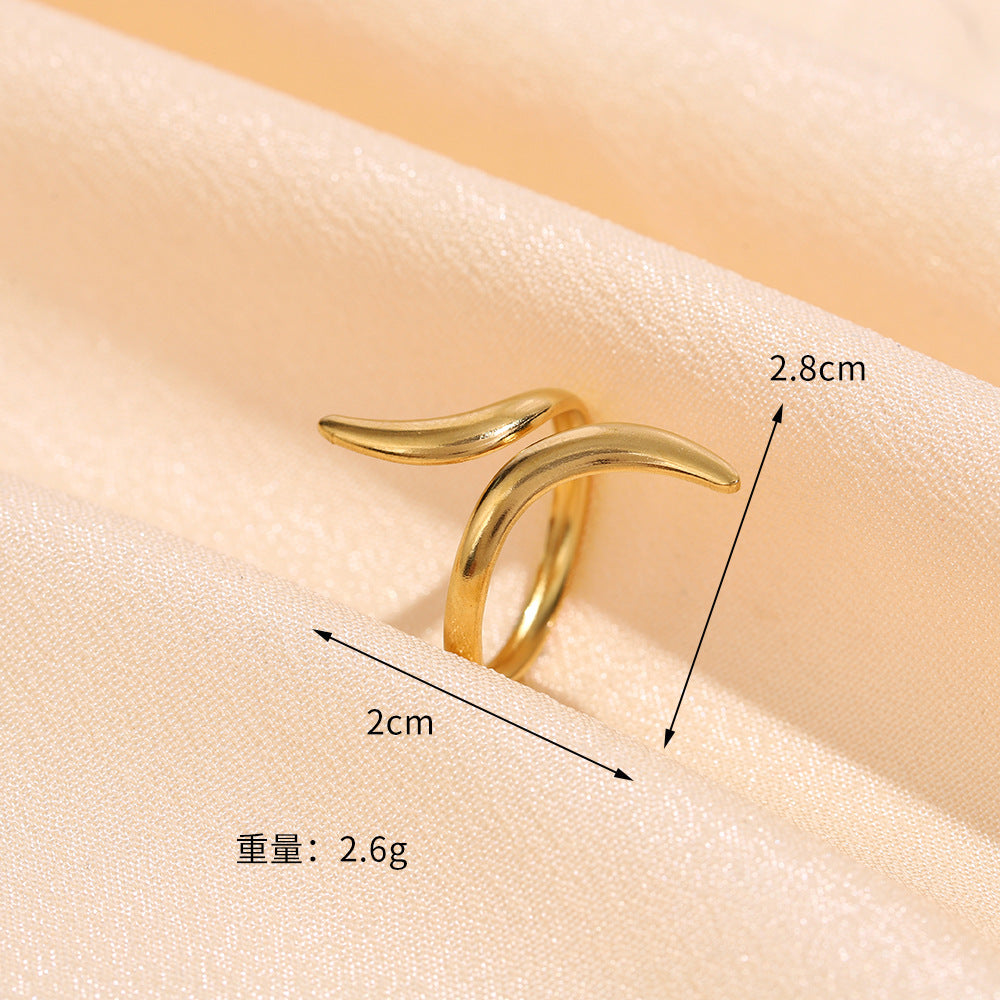 Wholesale Light Luxury Style Geometric Titanium Steel Ring - Fashion Jewelry Accessory for Gift or Boutique Resale