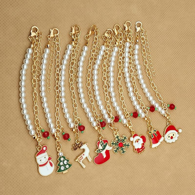 Wholesale Christmas Alloy Christmas Tree Old Man Snowman Bracelet ACC-BT-Haol013