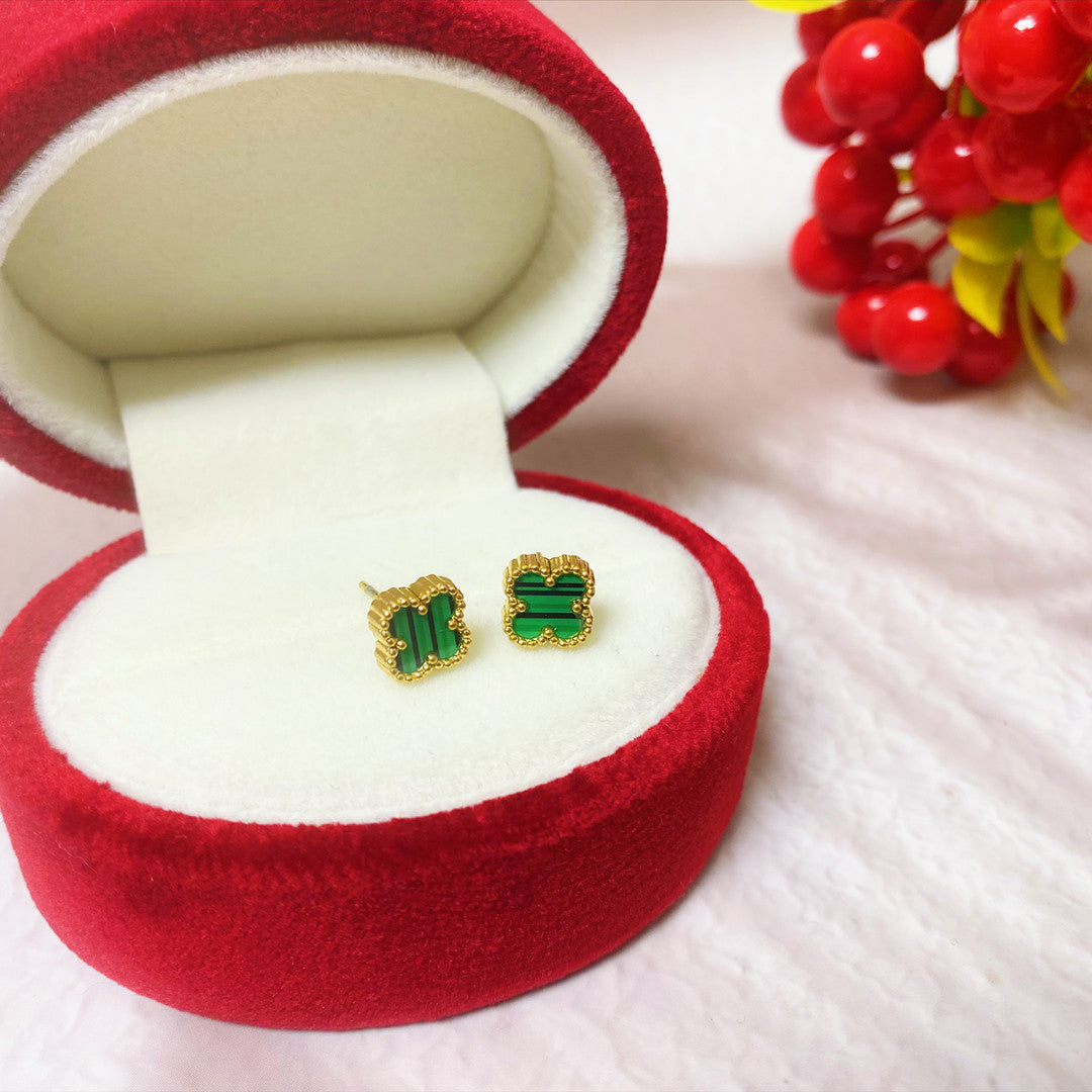 Wholesale Light Luxury Four-leaf Clover Earrings ACCVIP-ES-YZXW002