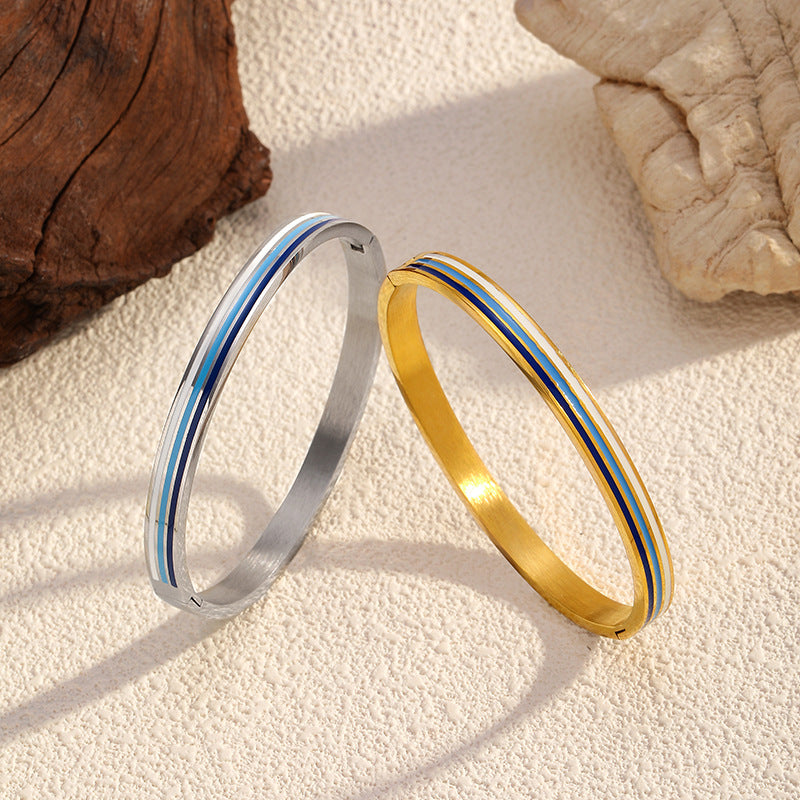 Wholesale colored titanium steel enamel bracelet