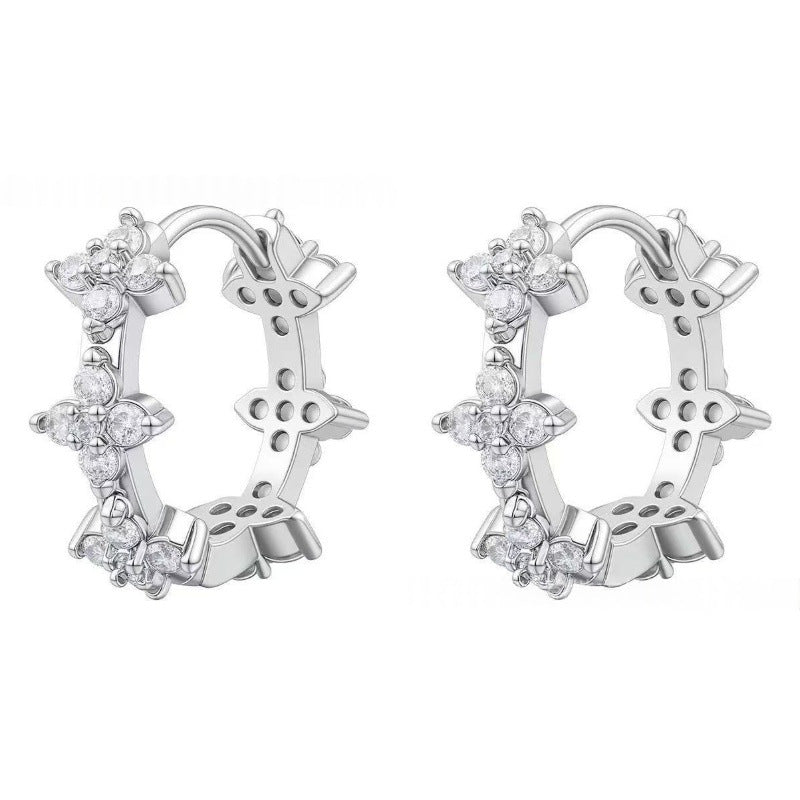 Wholesale Sparkling Four Leaf Clover Earrings Fashion Jewelry Accessory Gift for Women