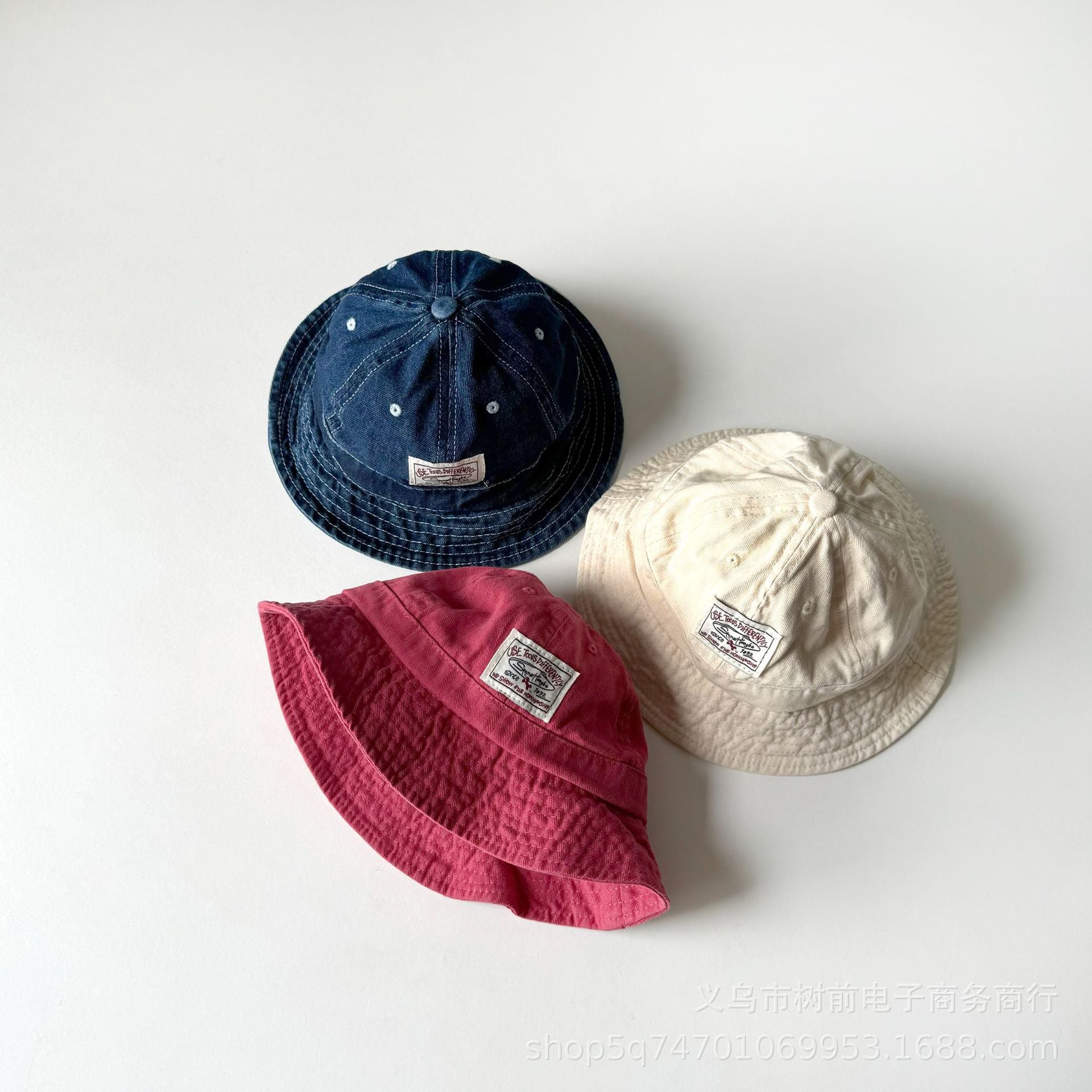 Wholesale  Children's Cloth Label Dome Shade Bucket Hat