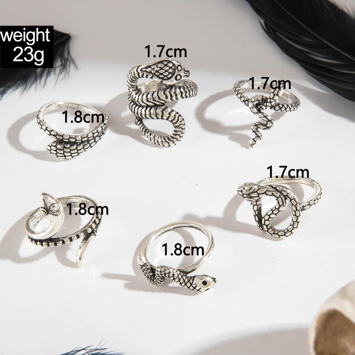 Wholesale  Personalized Snake Ring  Alloy Ring Six-piece Set