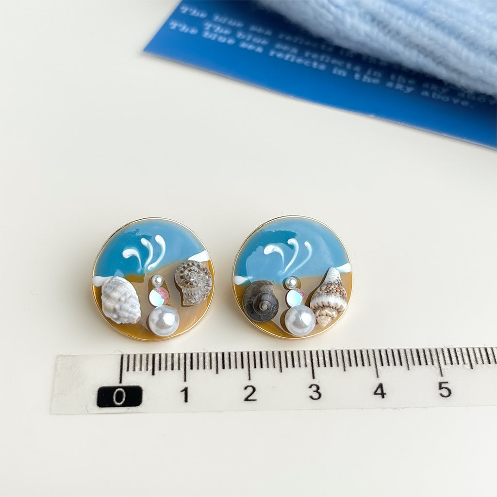 Wholesale blue oil earrings