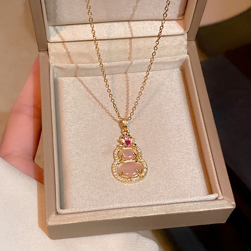 Wholesale Titanium Steel Collarbone Necklace with Zircon and Pearl Pendant
