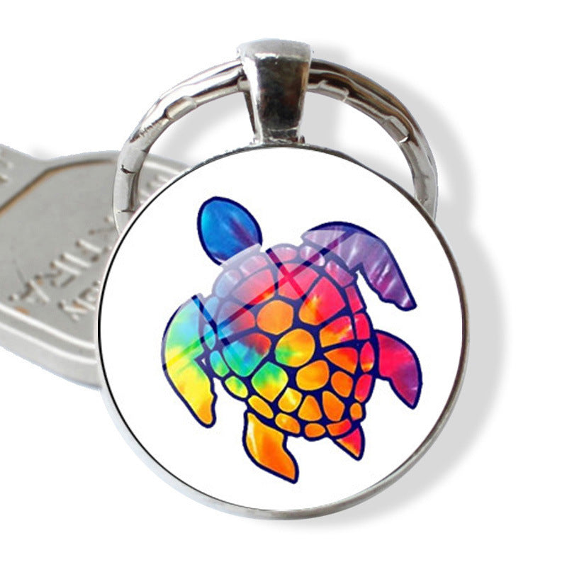 Wholesale Rendering of Colored Turtle Keychain Pendants, Time Gemstones, Turtle Keychains ACC-KC-JiaYun002