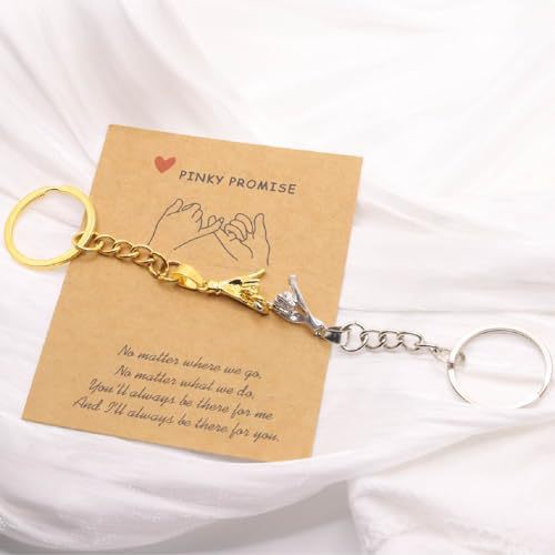 Wholesale Couple Hand-in-Hand Pendant Keychain Metal Gold Chain Valentine Gift Boutique