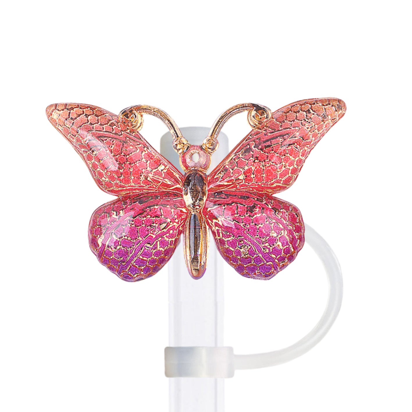 Wholesale 10pcs  Hot stamping gradient butterfly series Straw Cover Straw Tube Cap
