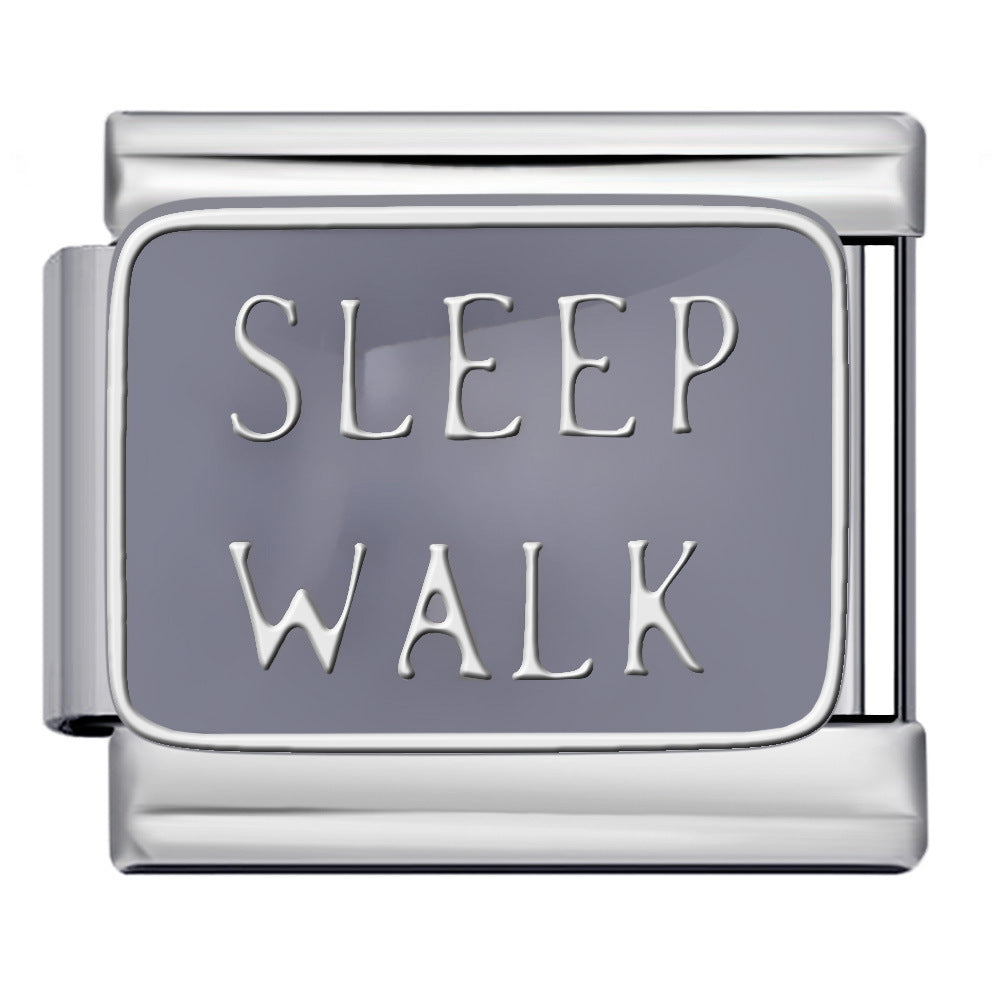 Wholesale Italian DIY  modular Charms Titanium steel oil drip welding pattern strap Charms