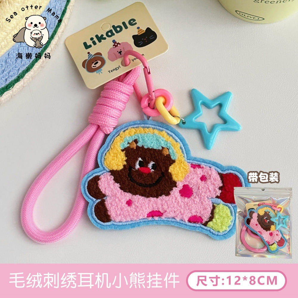 Wholesale New Creative Fabric Puppy Pendant Sweet Girly Versatile Small Pendant Backpack Cute Keychain