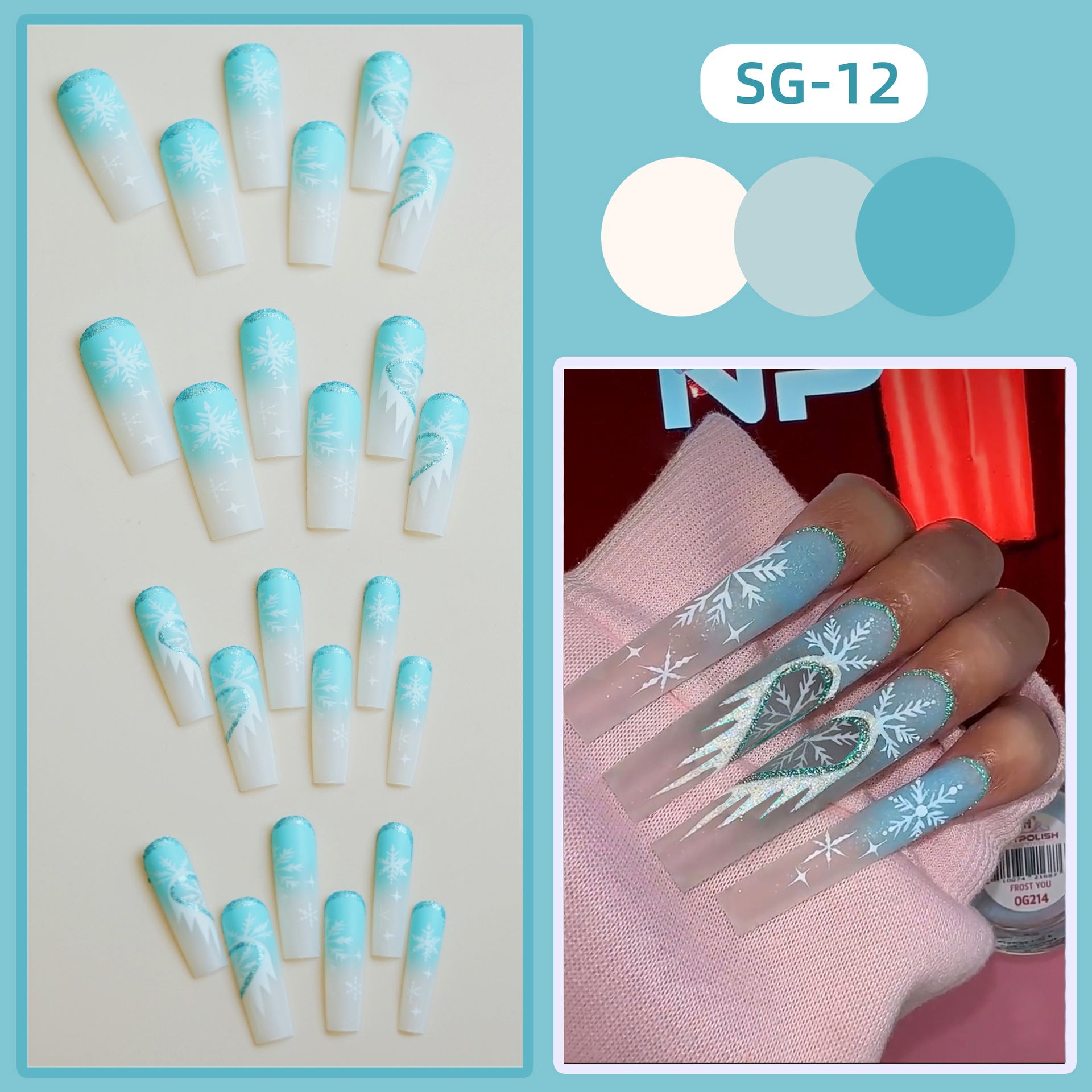 Wholesale 24 Pieces/ box Ice Elf Nails Kits Nail Stickers