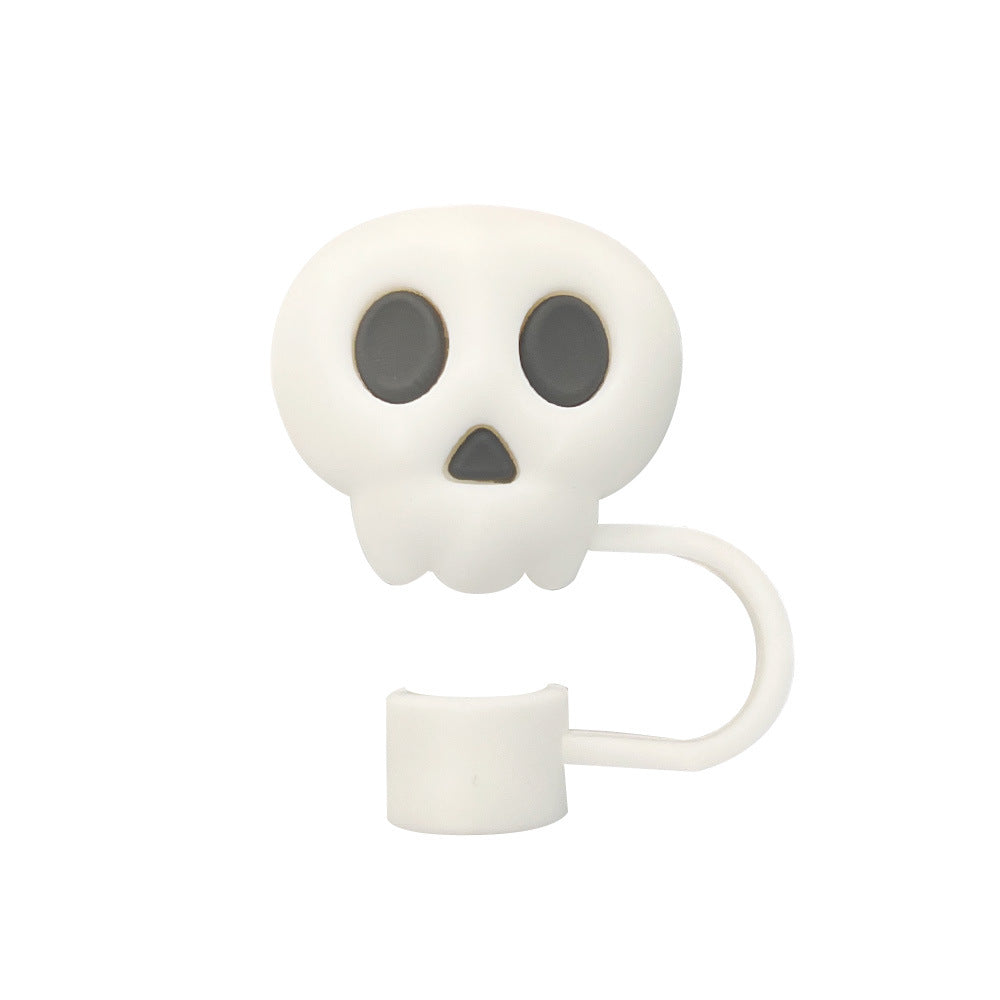 Wholesale 10pcs 10mm Straw Cover Halloween Silicone Straw Caps for Cup Decoration Straw Tube Cap ACC-SCR-WX001