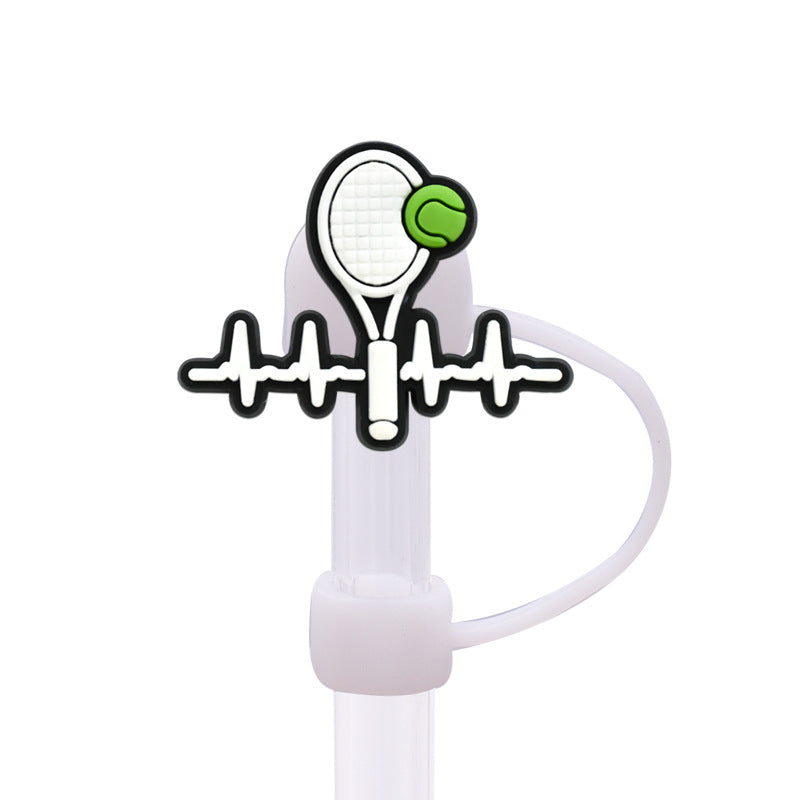 Wholesale Random 100pcs Tennis Sports Straw Cover 10MM Straw Tube Cap