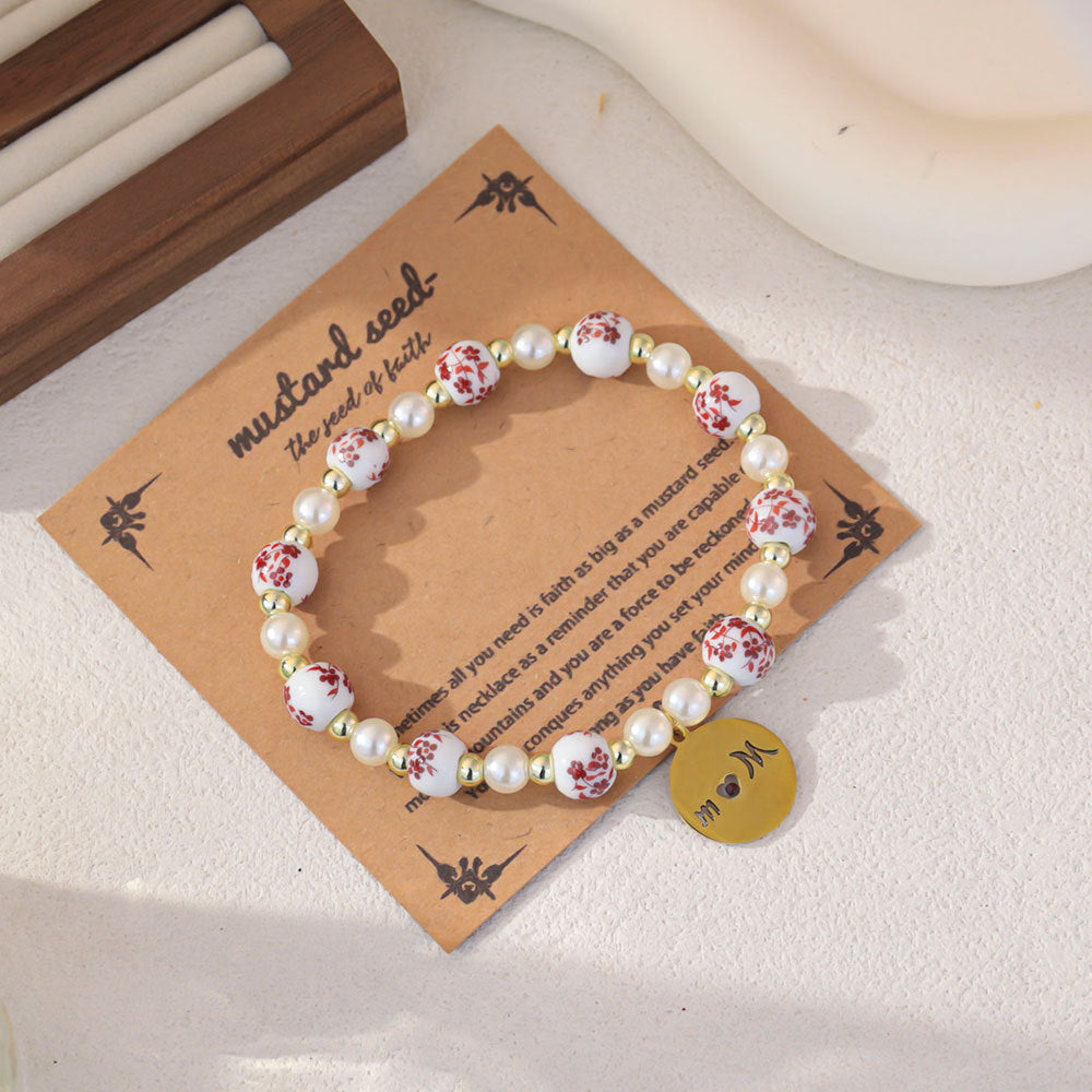 Wholesale Mother' s Day Colorful " MAMA"  Letter Bead Bracelet