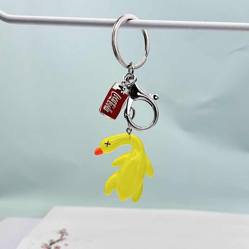 Wholesale Color-changing barbecue duck resin keychain