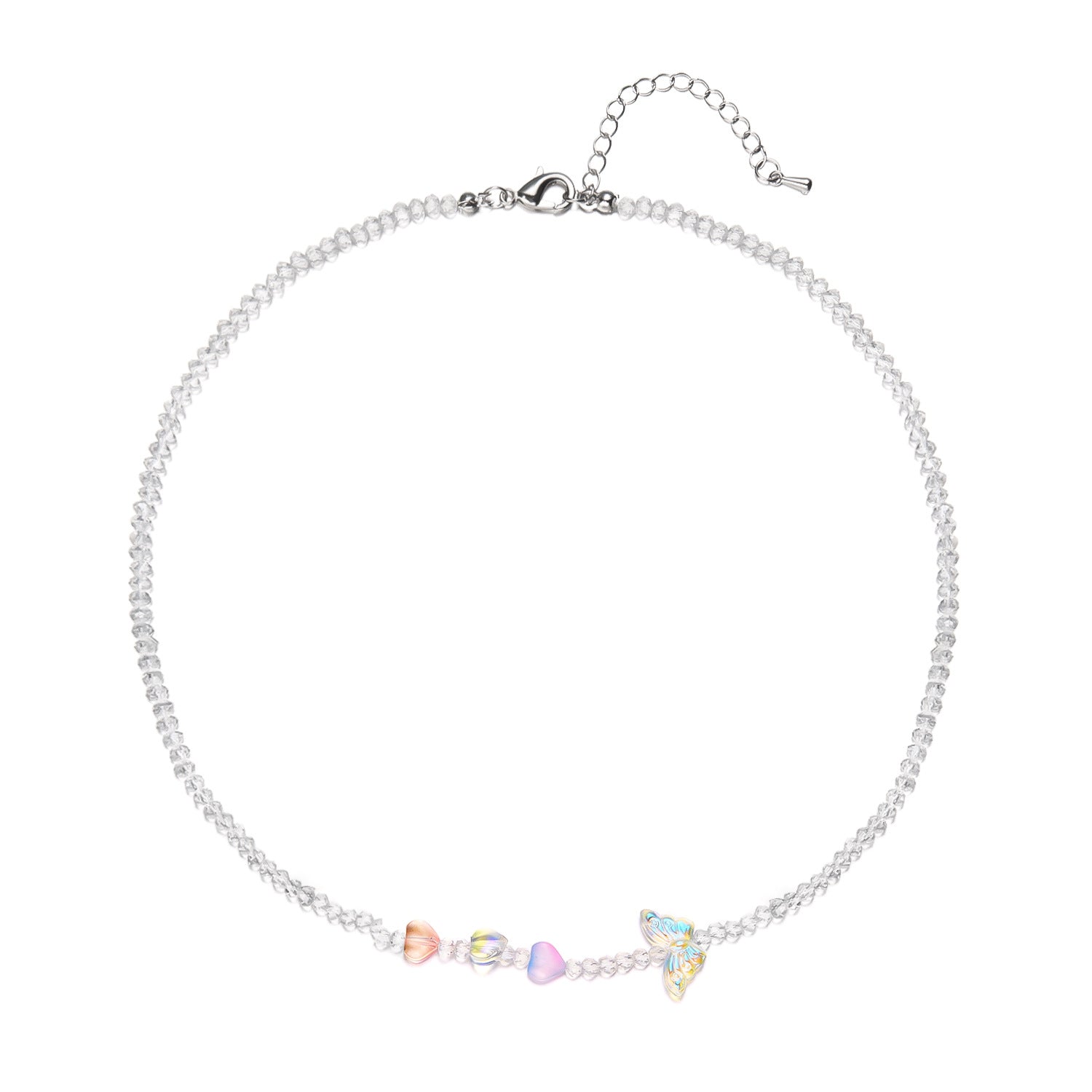 Wholesale  crystal acrylic butterfly card neck chain necklace