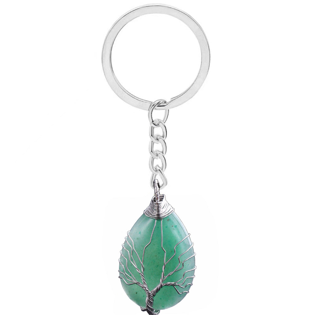 Wholesale Drop Shaped Tree of Life Handmade Wire Wrapped Metal Keychain ACC-KC-YuChan001
