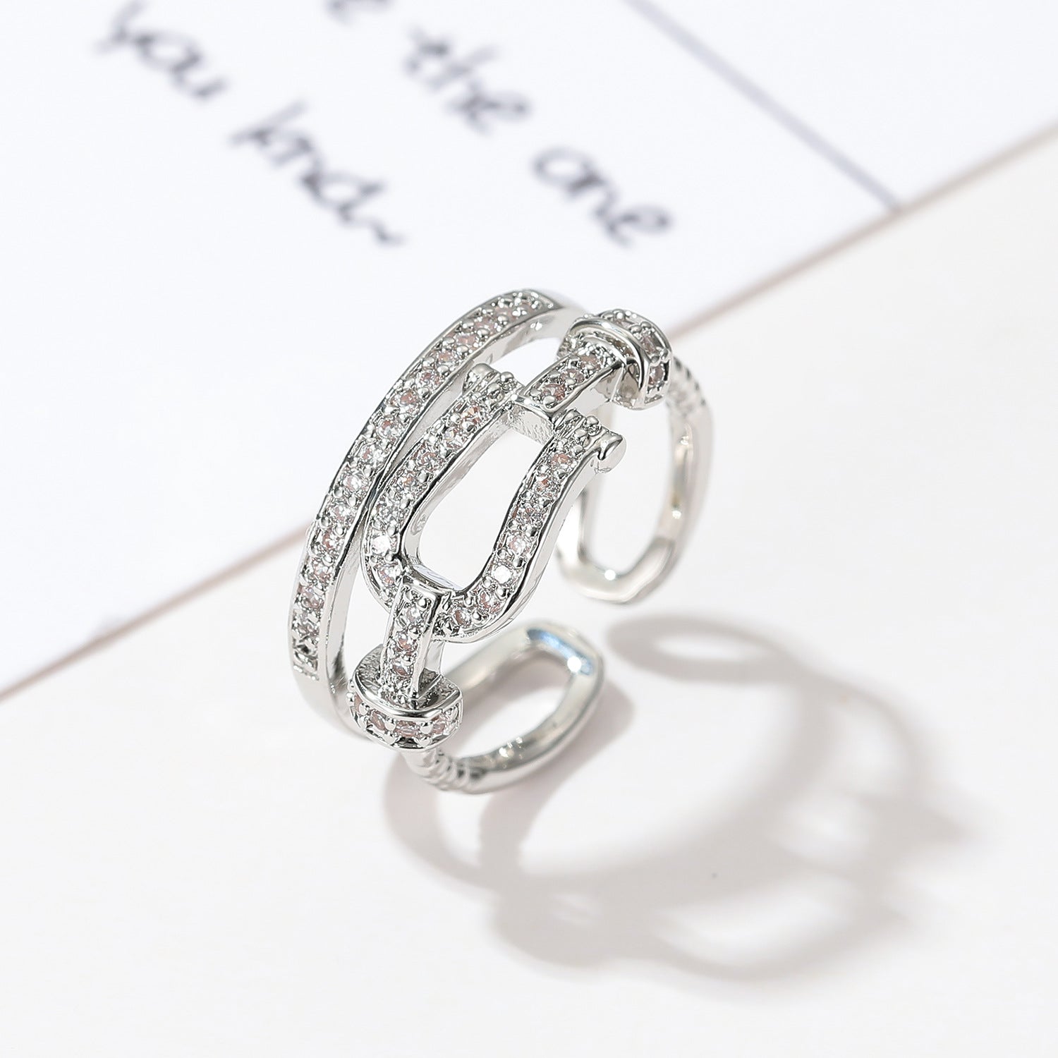 Wholesale Lock knot ring female  open ring