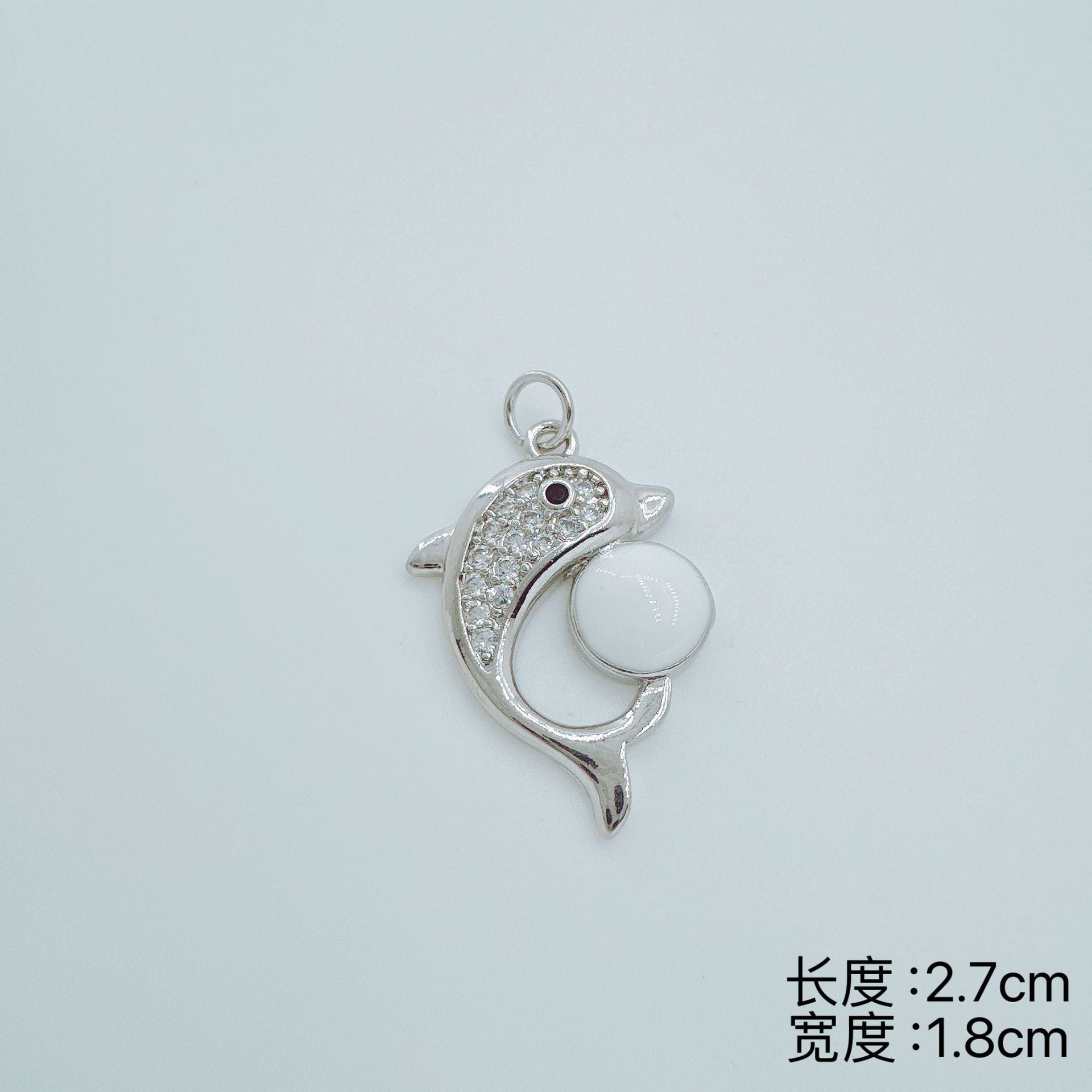 Wholesale Dolphin Pendant Necklace Gold Plated Cubic Zirconia Stylish Office Fashion Accessory