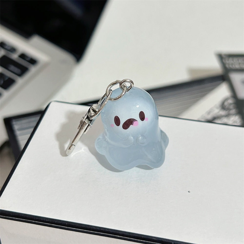 Wholesale Glow-in-the-Dark Laughing Ghost Resin Keychain  Bag Charm Gift