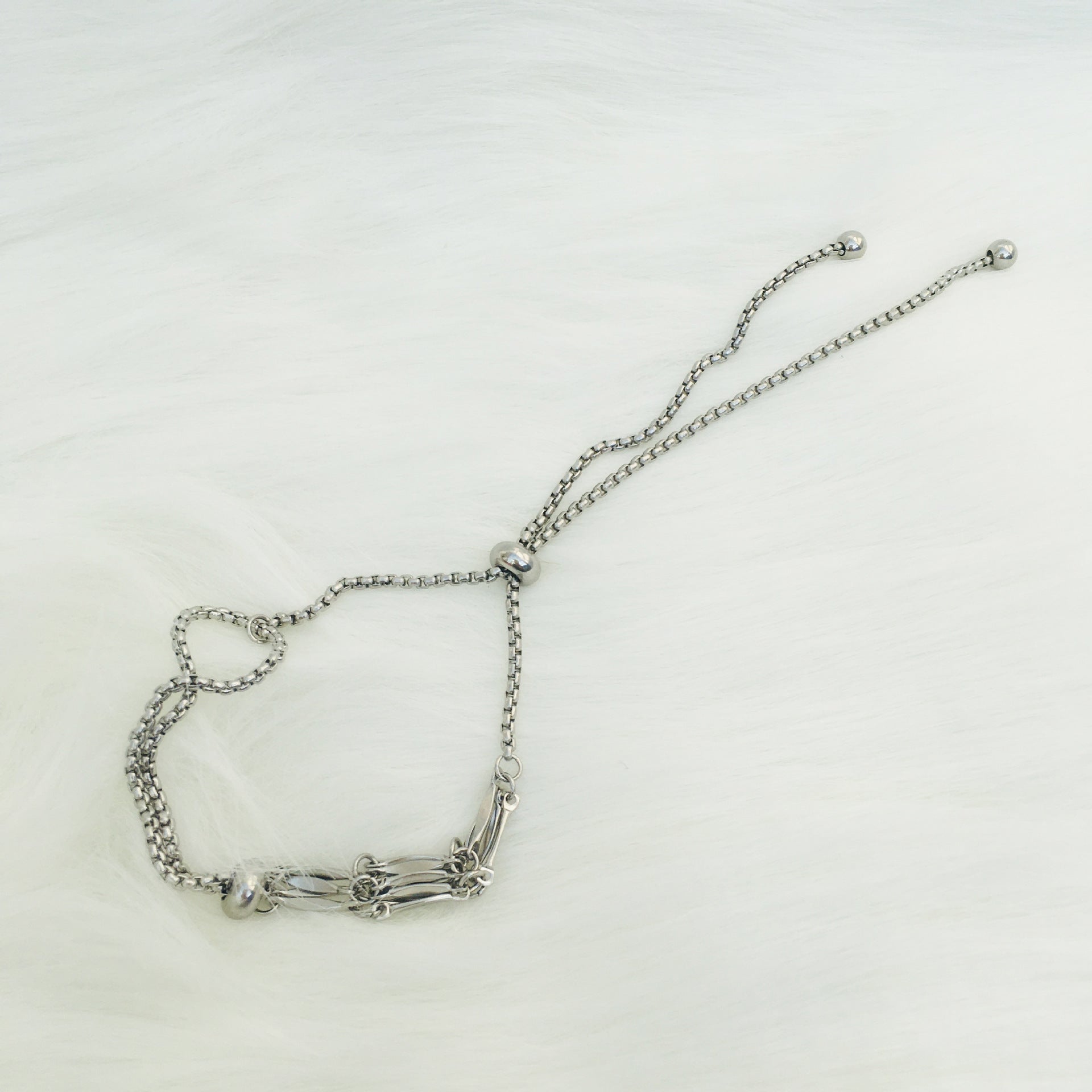 Wholesale Adjustable Replacement Crystal Metal Bamboo Hand Woven Net Pocket Bracelet Flat Chain ACC-BT-RongGuan001