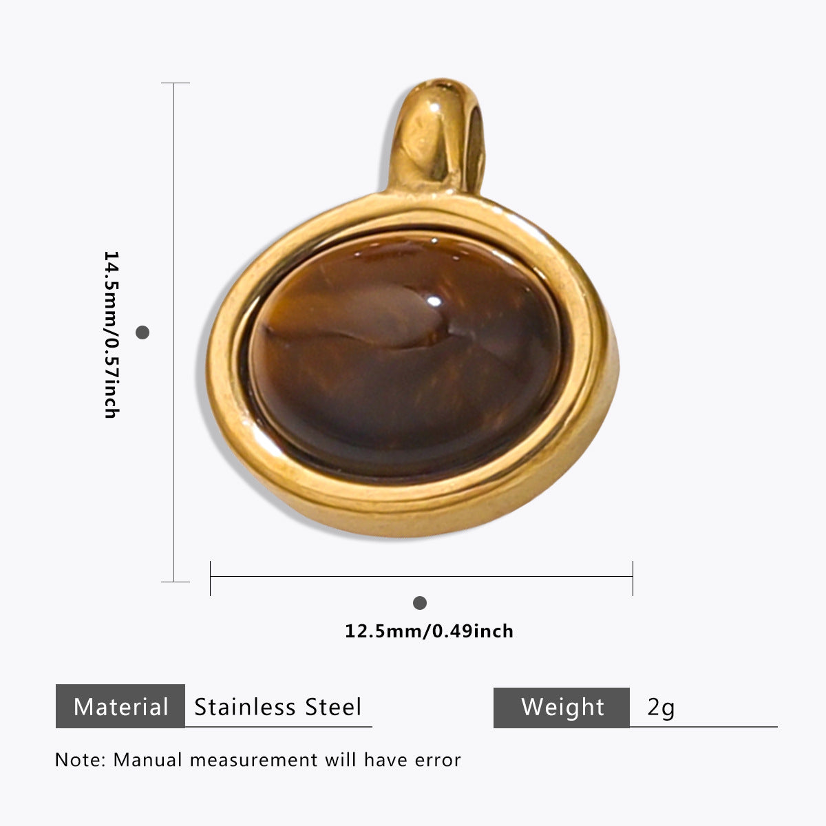Wholesale Stainless Steel Maillard Tiger Eye Pendant