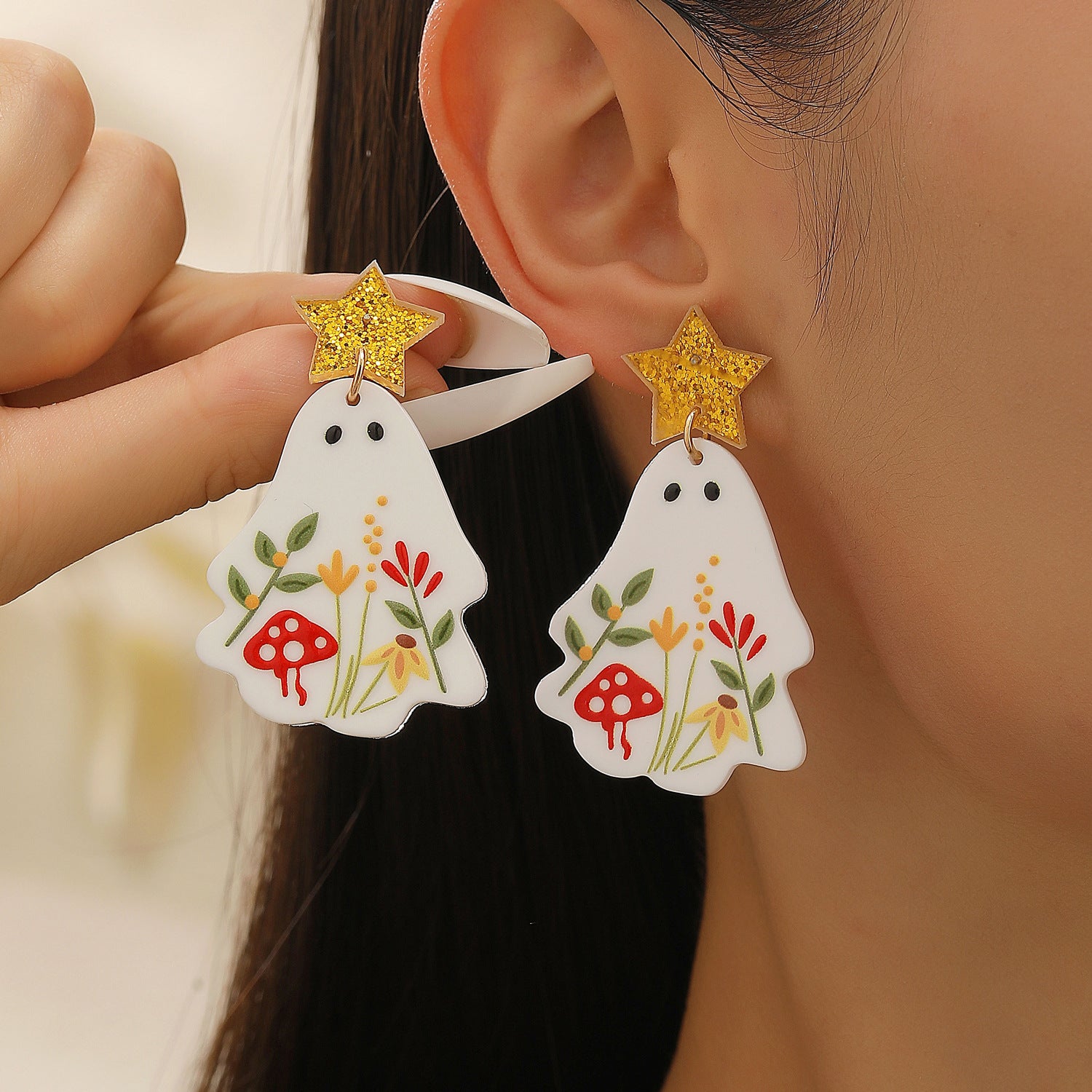 Wholesale Acrylic Ghost Earrings Stylish  Fashion Accessory for Party Gift Resale