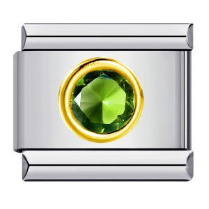 Wholesale Italian Charm Bracelet 9mm DIY Splicing Removable Circle Colored Stone Stainless Steel Composable Bracelet