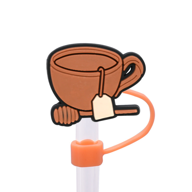 Wholesale Random 100pcs Autumn Series PVC Soft Straw Tube Cap