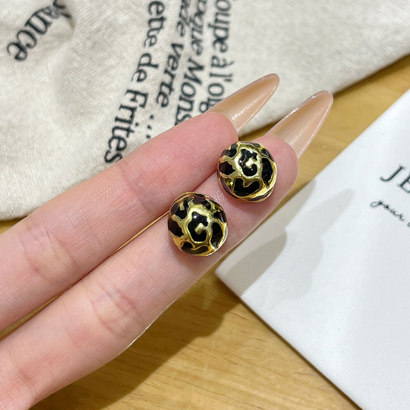 Wholesale Elegant Leopard Geometric Heart Earrings