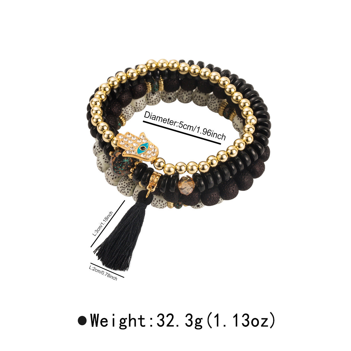 Wholesale  Bohemian Ethnic Style Multi-layer Bracelet Beaded Color Tassel Bracelet suit