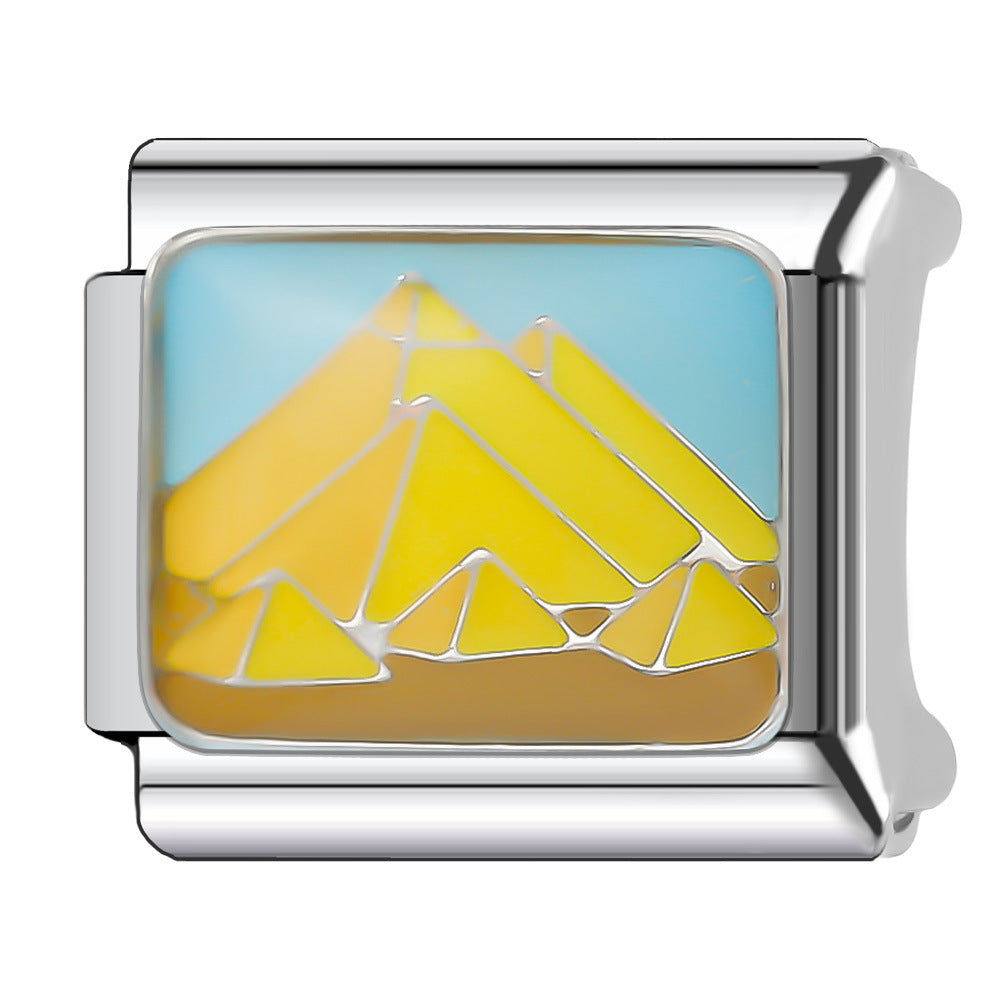 Wholesale Italian Charm Bracelet 9mm DIY Splicing Creative Pattern Stainless Steel Composable Bracelet