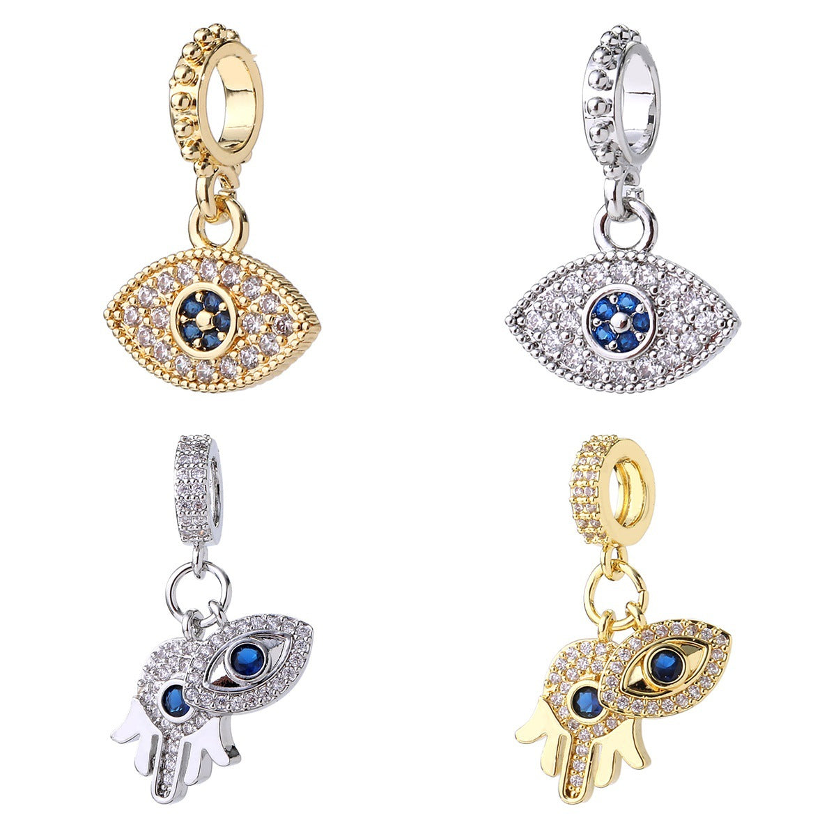 Wholesale Gold Plated Brass Evil Eye Pendant Y2K Trendy Large Eyeball Jewelry Accessory For Women