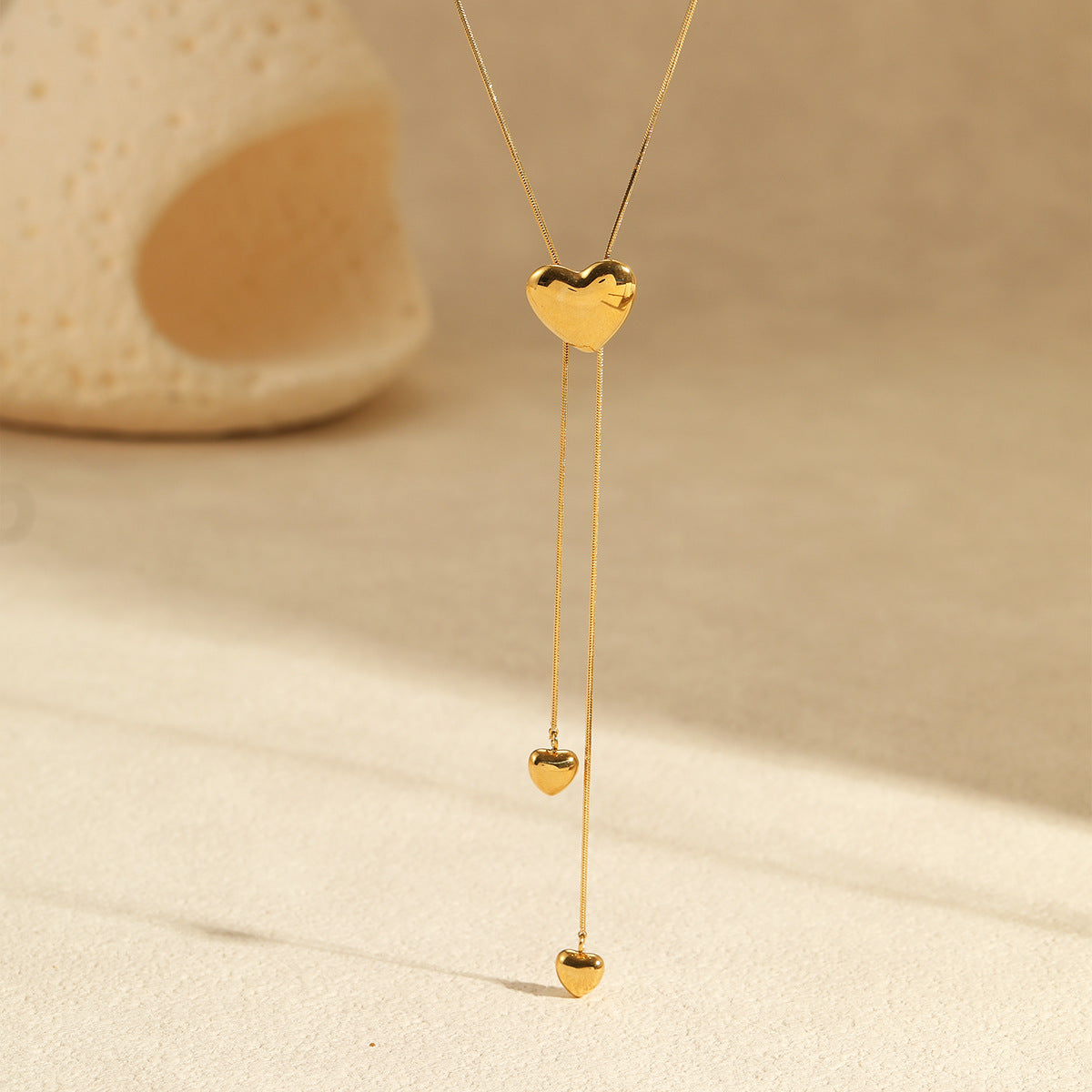 Wholesale Heart Pendant Stainless Steel Necklace Adjustable Design Clavicle Chain