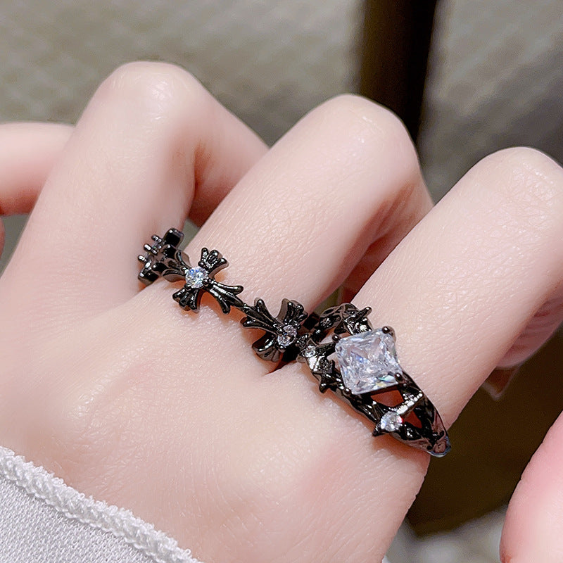 Wholesale Dark Style Vintage Cross Star Rings ACC-RS-JiuHao023