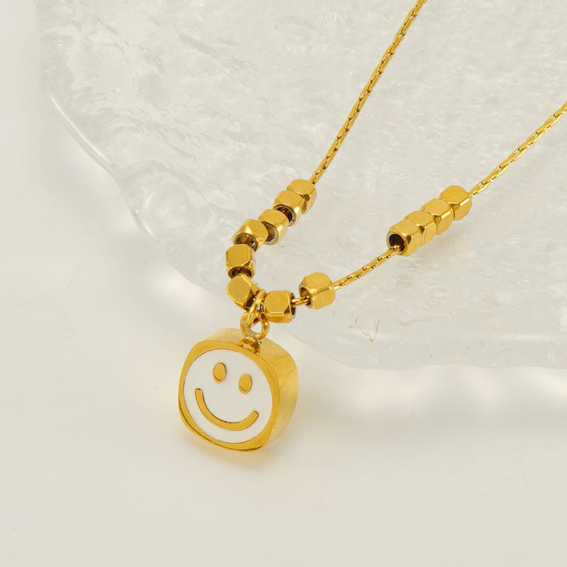 Wholesale Stainless steel Broken Gold Smiley Face Pendant Necklaces Choker Necklaces ACC-NE-ZhongXin004
