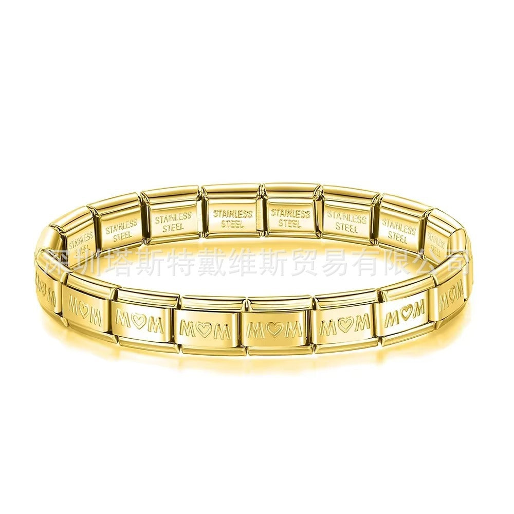 Wholesale  Italian Charm Bracelet 9mm DIY  single-section  Creative Stainless Steel Composable Bracelet