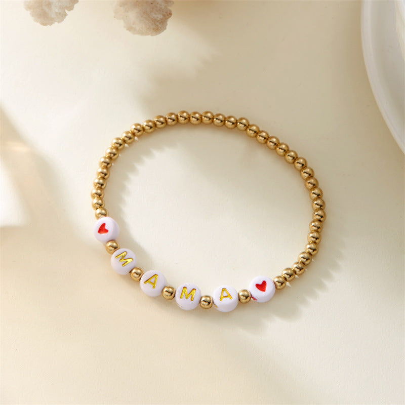 Wholesale  Beaded  Bracelet MAMA Letters Beaded Mother's Day Bracelet