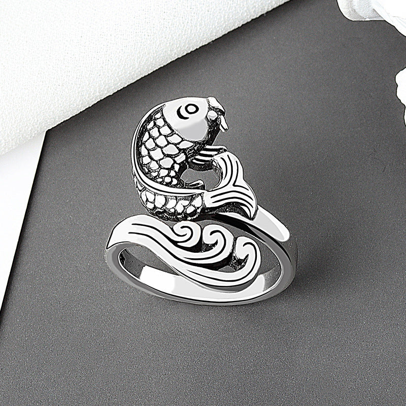 Wholesale Vintage Style Feather Flower Pattern Ring Set
