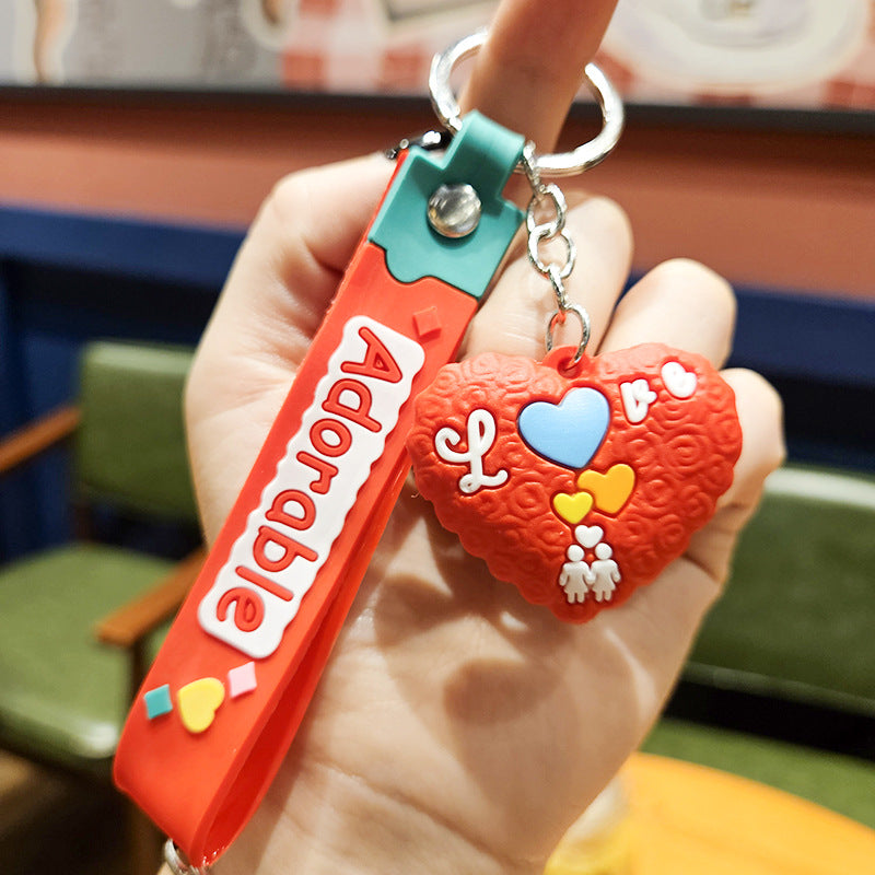 Wholesale Cartoon Heart PVC Soft Glue Keychains Cute Keychain ACC-KC-YiZhuo002