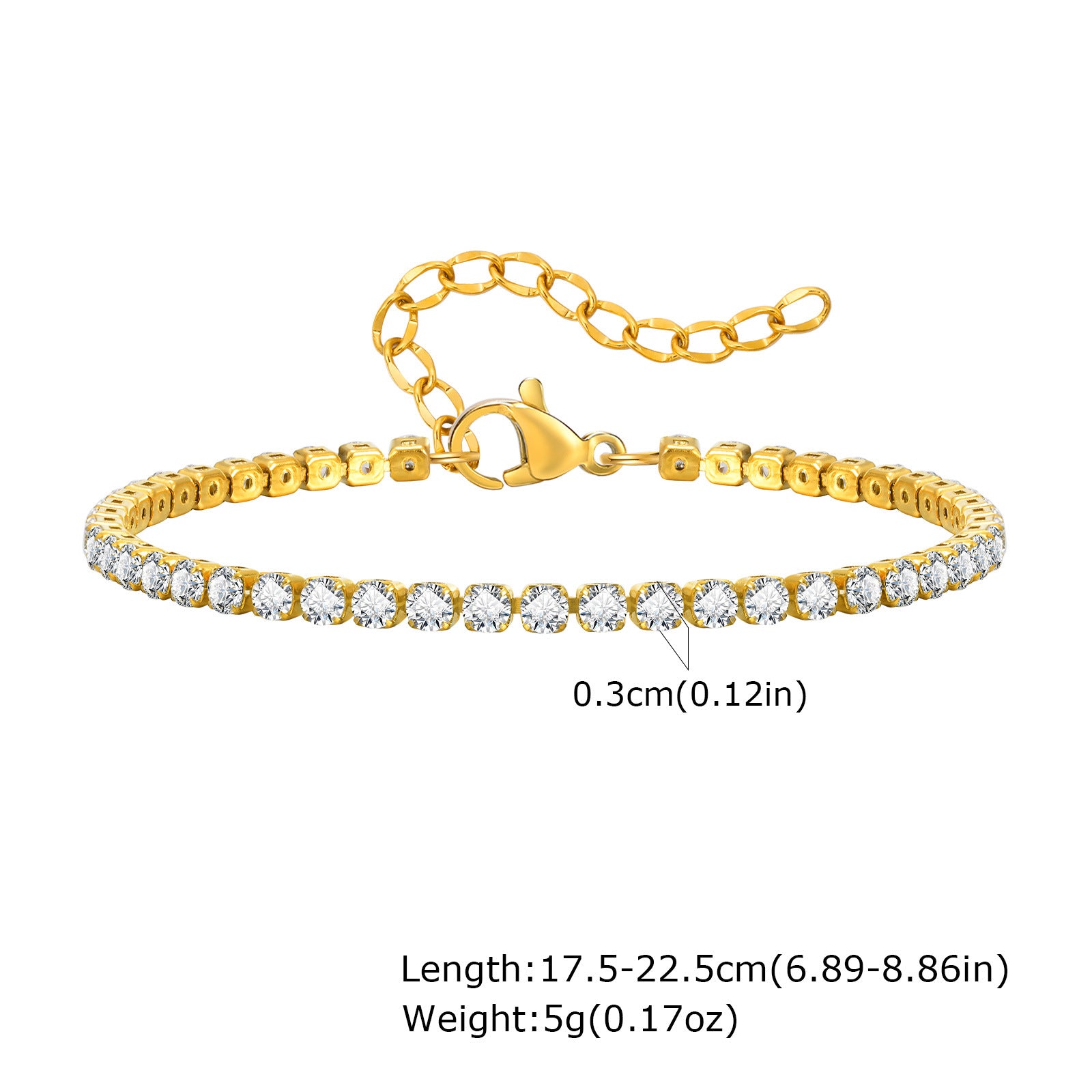 Wholesale Stainless Steel Gold Green Zircon Layered Bracelet For Women Stylish Fashion Jewelry Accessory Gift
